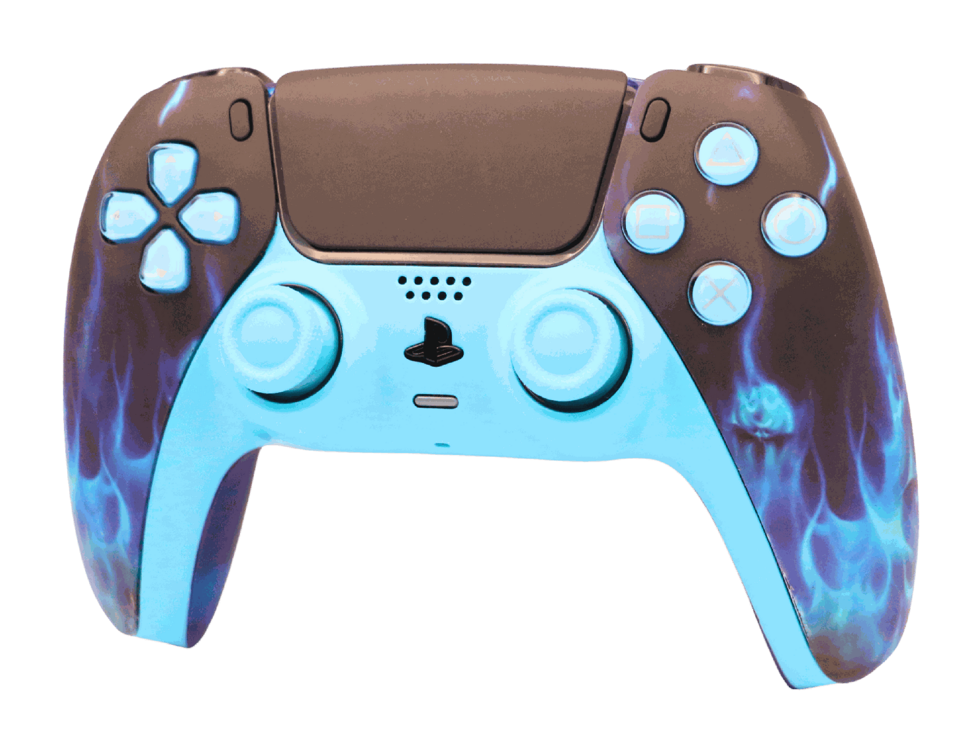 Blue Flame 2 PS5 modded controller with customizable blue flame design and advanced gaming features
