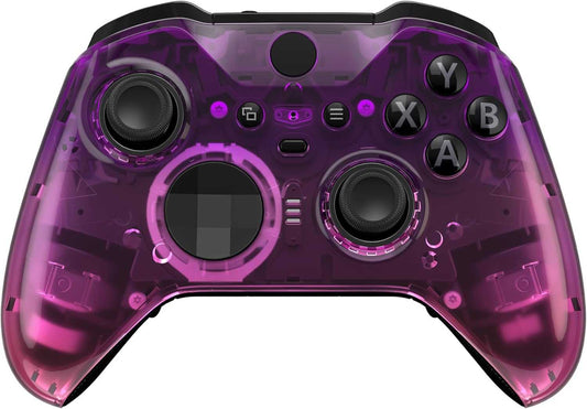 Gradient clear purple and pink Xbox Elite Wireless Controller Series 2 with adjustable thumbsticks and customizable features