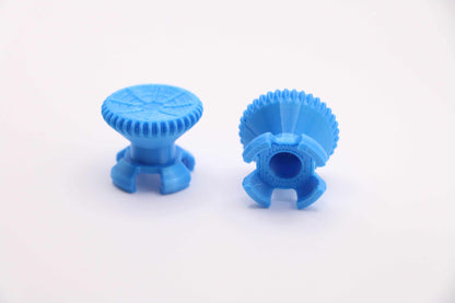 Blue 3D printed TPU thumbstick extenders for PS4 PS5 Xbox controllers