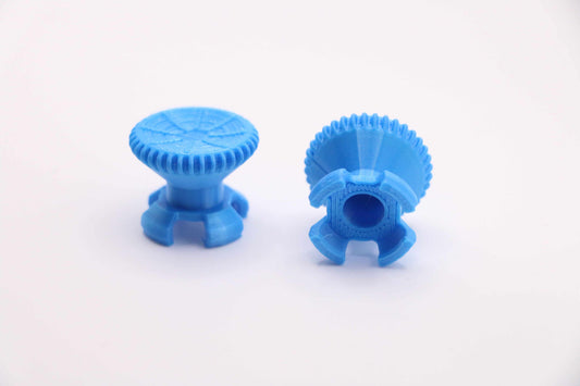 Blue 3D printed TPU thumbstick extenders for PS4 PS5 Xbox controllers