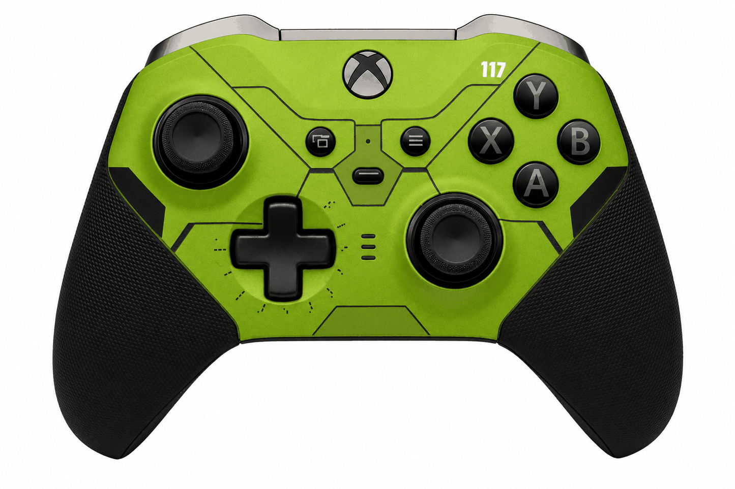 Army green Xbox One Elite Series 2 controller with adjustable TMR thumbsticks and customizable features
