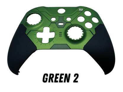 Customizable green front shell for Xbox Elite Series 2 controller with Xbox Wireless Bluetooth connectivity