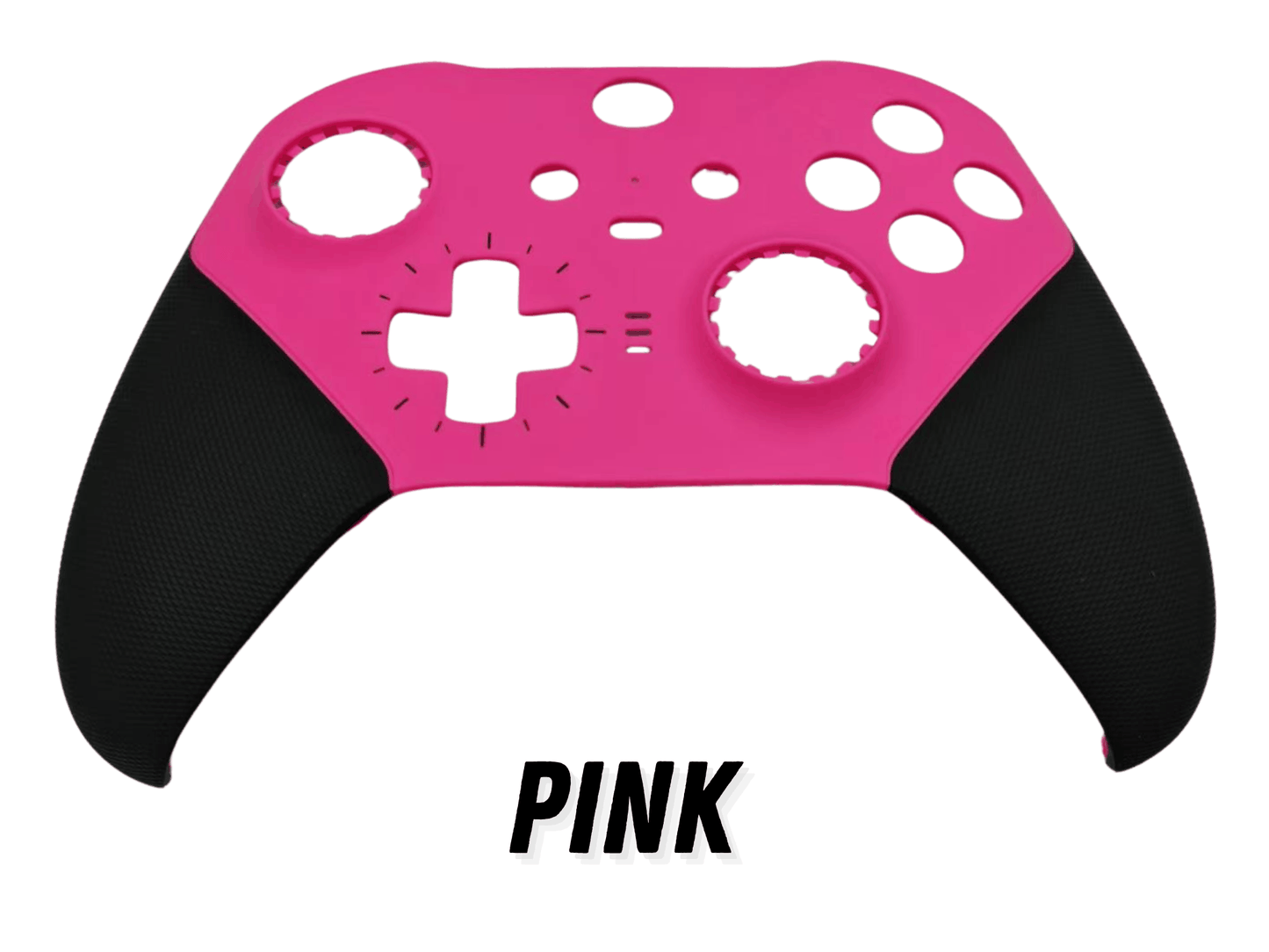 Pink custom Xbox One Elite Series 2 controller shell with black grips for Xbox Wireless Bluetooth