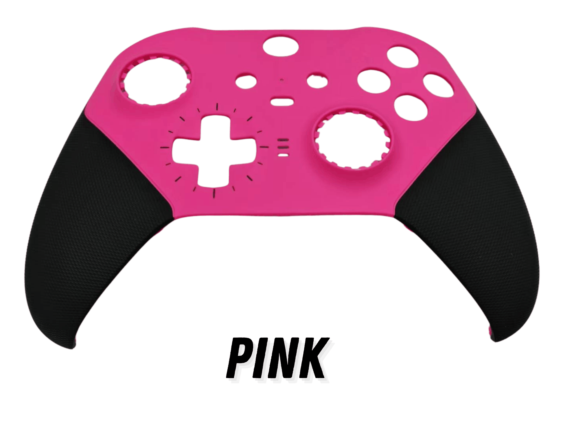 Pink custom Xbox One Elite Series 2 controller shell with black grips for Xbox Wireless Bluetooth