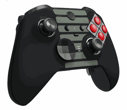 Classic NES Xbox Elite Wireless Controller Series 2 bundle with interchangeable thumbsticks, D-pads, back paddles, charging dock, and carrying case.