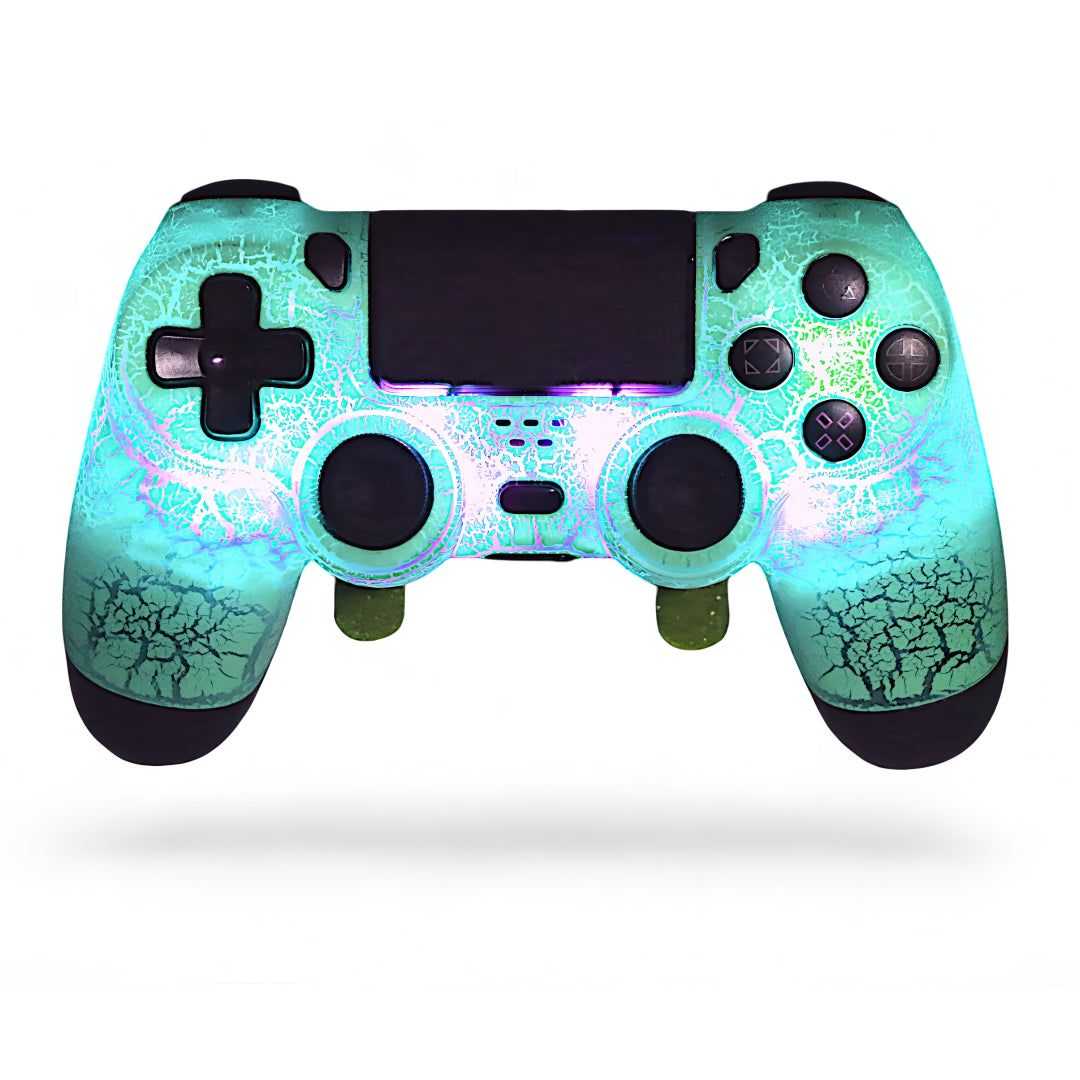 Custom PS4 DualShock Pro controller with Hall Effect thumbsticks and customizable shell by GeniusModsLabs