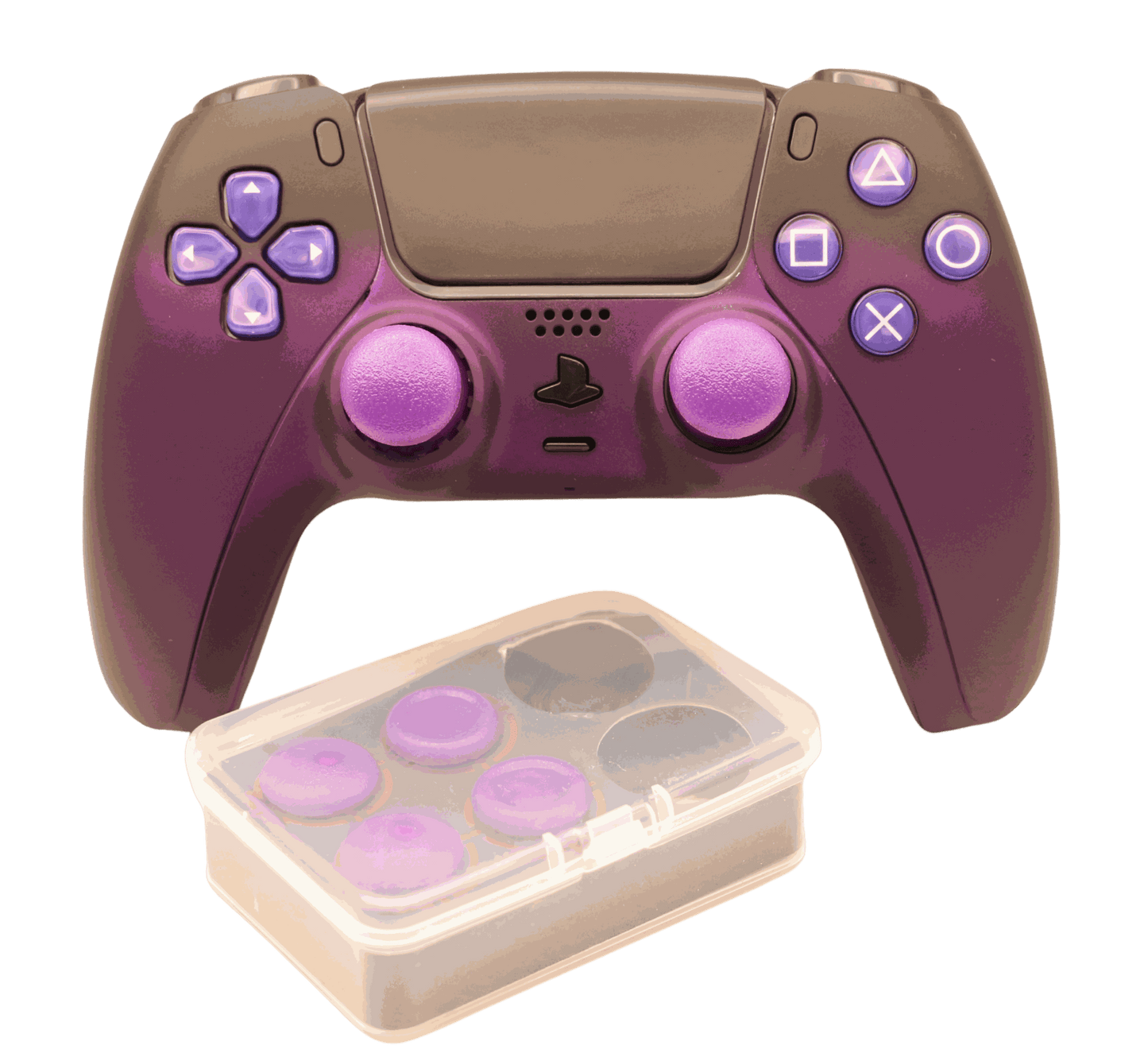 Custom hand-built PS5 DualSense Pro controller with Hall Effect thumbsticks and customizable features for PS5 and PC