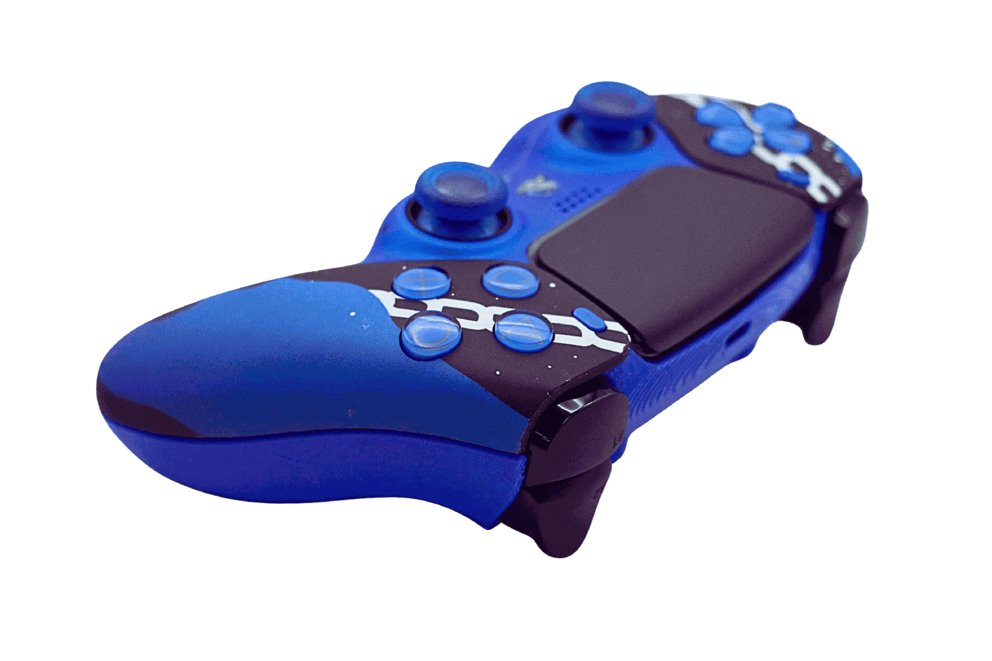 Blue SoloVenomous PS5 modded controller with custom design and buttons