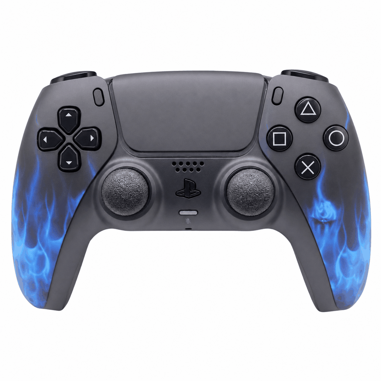 Blue Flame Custom PS5 Modded Controller with TMR Thumbsticks and back paddles