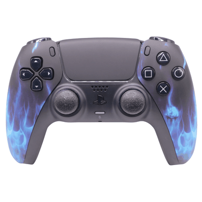 Blue Flame Custom PS5 modded controller with TMR thumbsticks and digital triggers