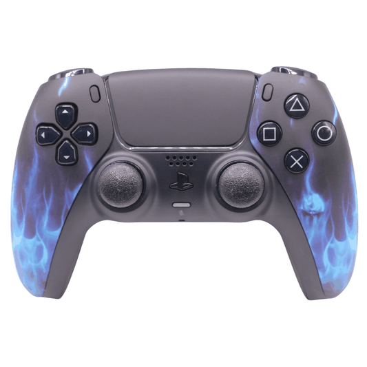 Blue Flame Custom PS5 modded controller with TMR thumbsticks and digital triggers