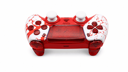 Blood Splatter PS5 controller with adjustable thumbsticks and digital mouse triggers in purple haze design