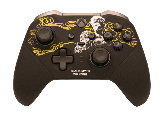 Army (Halo) Green Xbox Elite Series 2 controller with custom Black Myth Wu Kong design and wrap-around grip
